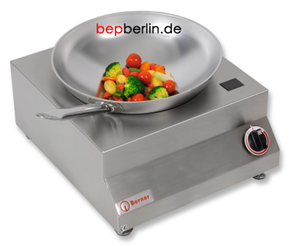 Berner Wok-Pfanne WPL1 für Induktionswok, Ø 36cm, sehr leicht, Tief ca.12cm